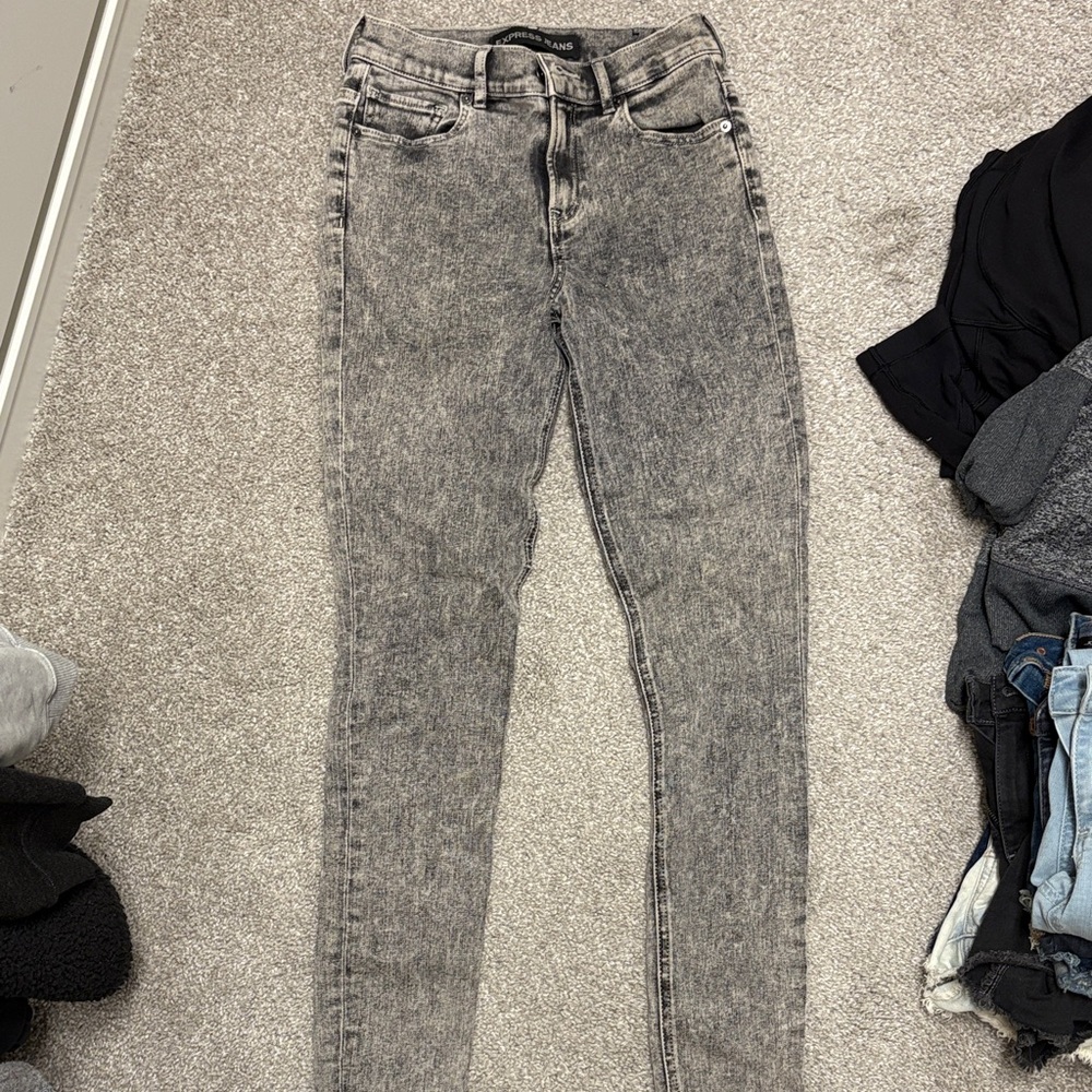 Express Gray Skinny Jeans